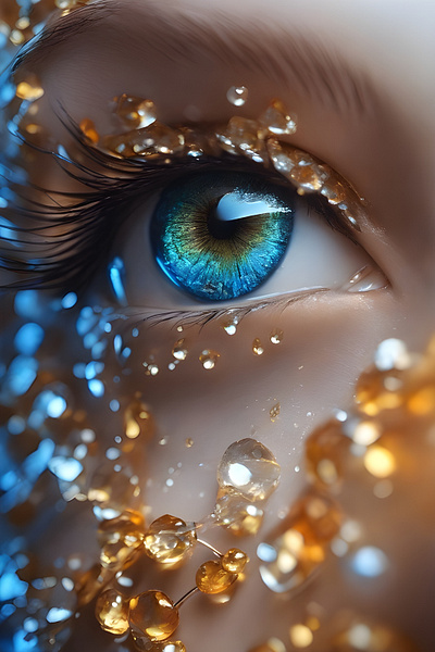 Luminous Eye ai artwork closeup design digital eye face fantasy illustration luminous makeup woman