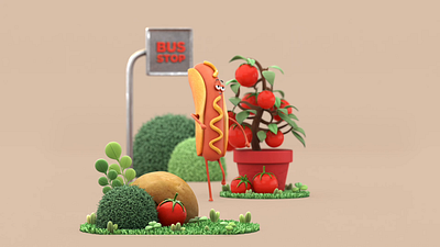 Hot dog walked 3d animation art branding design graphic design illustration logo motion graphics render