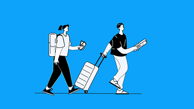 Tourists animation character animation motion graphics rubberhose vector