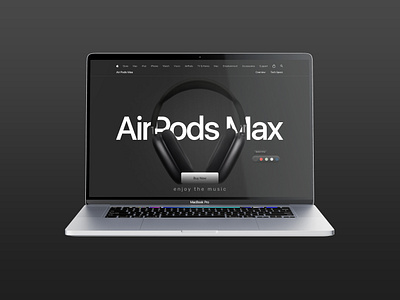 AirPods Max Landing Page Redesigned (Dark-Themed) airpods max apple dark themed figma landing page minimal design ui uiux web design concept webdesign
