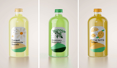 Spring Elixir bottledesign juice juicedesign logo logodesign organic packaging