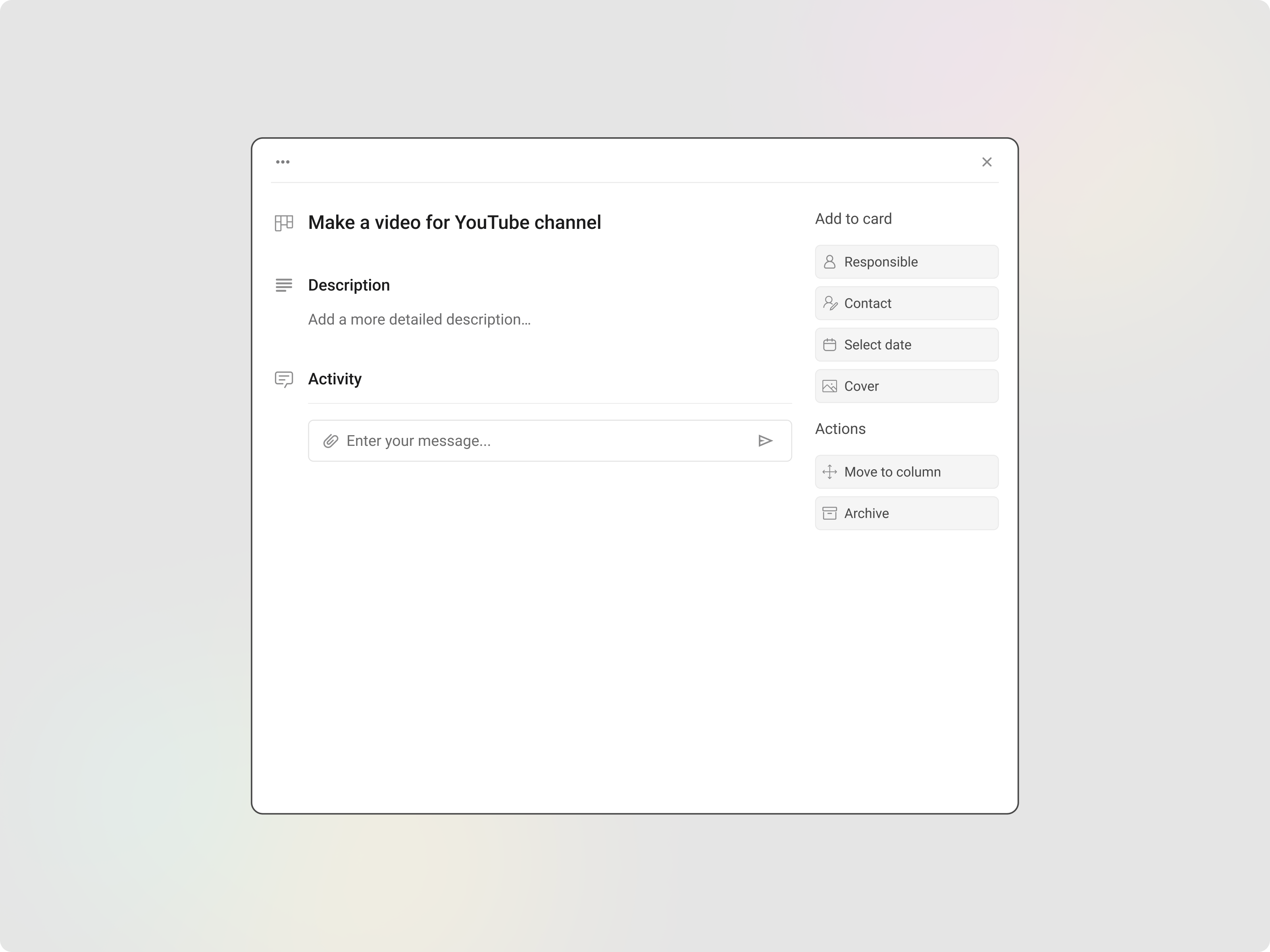 Kanban card settings management | Task Management Platform app app design branding clean design dashboard design flat graphic design illustration kanban kanban settings minimal mobile app saas settings ui uiux ux vector web