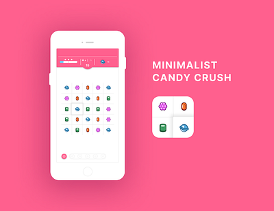 Minimalist Candy Crush app game green minimalist mobile ui