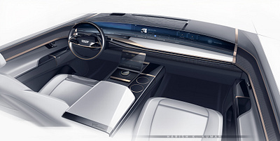 Cadillac ESCALADEIQ Interior automotive interior design photoshop renderings sketches