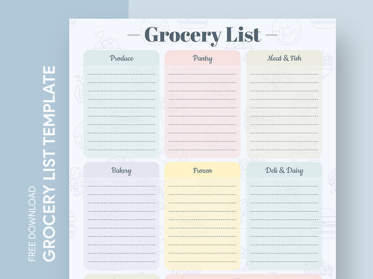 healthy grocery list printable