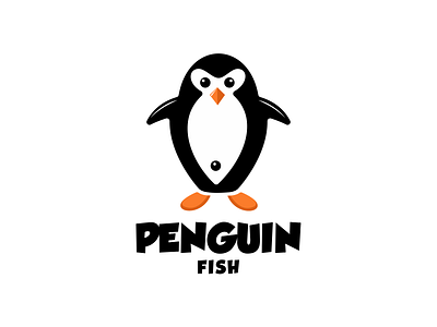 Penguin Fish logo animal app bird branding design dual meaning fish graphic design icon illustration logo penguin ui ux vector