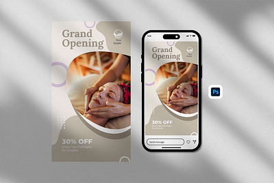 Spa Treatment Instagram Story Template business flyer design flyer template graphic design instagram instagram template spa