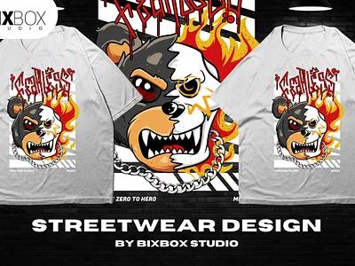 Streetwear Design for T-Shirt and Clothing - Fearless_2 cartoon character clothing design fashion design graphic design illustration streetwear design