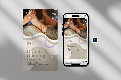 Spa Treatment Instagram Story Template business flyer design flyer flyer template instagram social media spa template template design