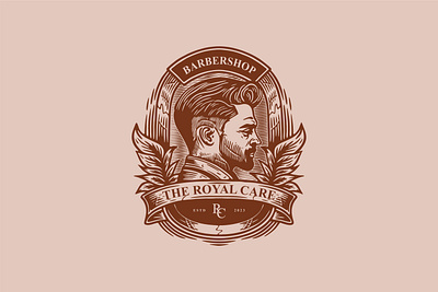 The Royakl Care Barbershop Logo barber hop barbershop branding design graphic design illustration logo logo identity vector