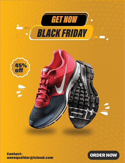 Shoes Flyer Design - Black Friday aneeq safdar aneeque safdar branding design flyer design graphic design illustration illustrator design ideas shoes flyer design