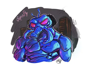 SuperFly anime character design comic comic book comics hip hop illustration manga mutant mayhem superfly tmnt