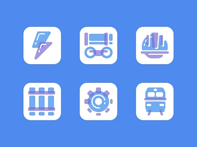 Railroad services car flat gear icon icon set iconography icons icons set iconset lightning locomotive railroad railroad car rails sleepers train ui ux vector web