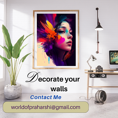 Wall Paintings 3d ai art artwork for your gallery artworks colorful design digital art digital paintings face graphic design home decor illustration wall art wall paintings