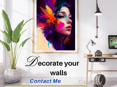 Wall Paintings 3d ai art artwork for your gallery artworks colorful design digital art digital paintings face graphic design home decor illustration wall art wall paintings