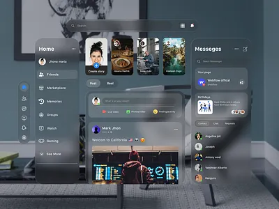 Apple Vision Pro Facebook Ui