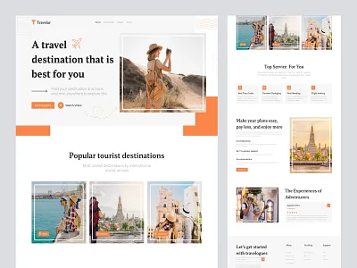 Travel - Landing Page best ui creative ui design design home page interaction interface layout lending page modern modern ui travel traveling uxui web web design website