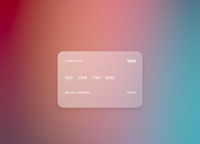 Glassmorphism Credit Card