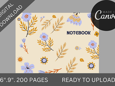 FLOWER KDP LINED PAPER INTERIOR+COVER, LOW CONTENT BOOK 2023 kdp interiors amazon kindle animation app branding design esty ebook graphic design icon illustration kdp businesskdp business kdp canva note kdp interior kindle direct pub logo minimal typography ui ux vector