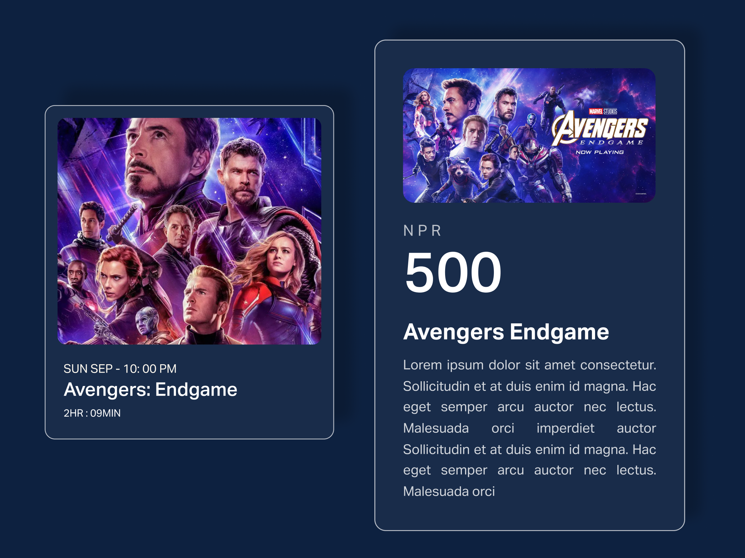 Movie Show Card app branding design graphic design illustration logo typography ui ux vector