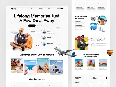 Travel Agency Website booking clean design explore flight holiday landing page tourism travel travel agency traveling trip ui ux vacation web web design webdesign website website design