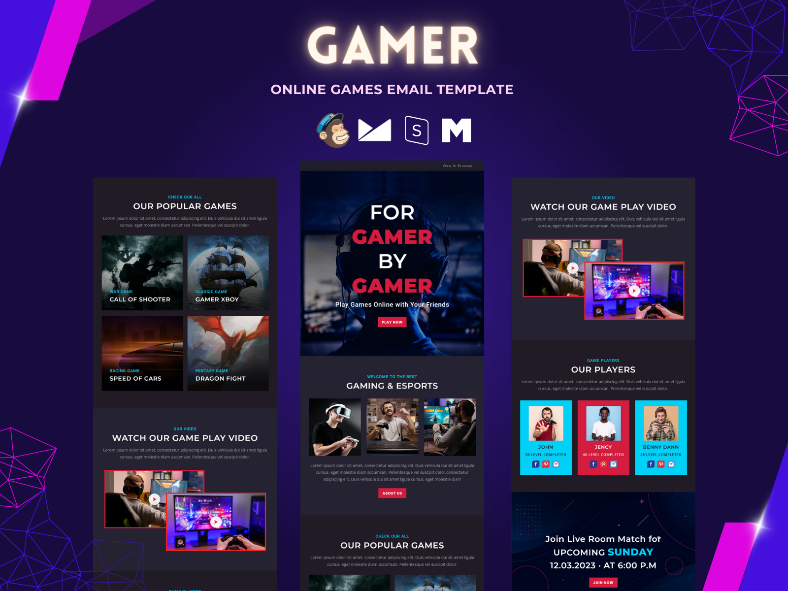 Gamer – Online Games Email Template by Pennyblack Templates on Dribbble