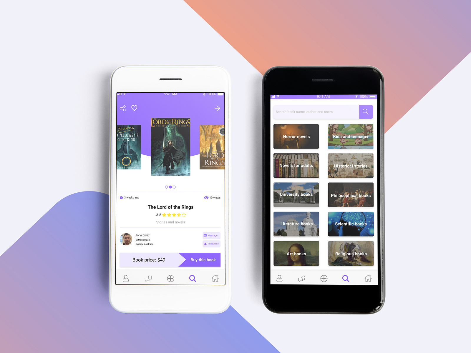 Bookstore Mobile Application by Sina Elyasi on Dribbble