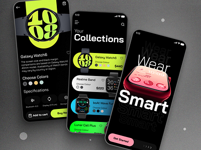 Smartwatch App Design 3d animation app design background branding buying clean ui colors dashboard design graphic design illustration logo minimalist minimalistic motion graphics ui uiux design ux watch