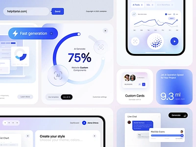 Jet AI Branding ai anomation app branding builder clean design gpt gradient graphic design icon identity jetadmin logo motion graphics no code ui