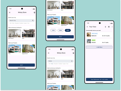 Construction & Design android app design appdesign design figma illustration lighttheme mistry store mobile design product designer userinterface uxui