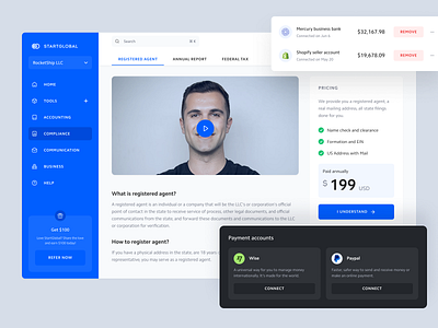 StartGlobal Compliance app components connections llc pricing product startglobal ui ux web
