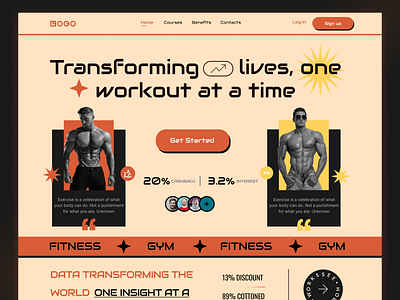 Fitness Landing Page cardio design fitness fitness club fitness landing page gymnastics healthy landing page landing page design muscle personal training sport training workout