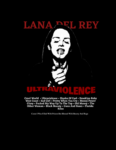 Lana Del Rey Ultraviolence Shirt Design/ Poster branding design graphic design illustration png poster t shirt design