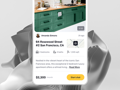 Listing Details app appartment clean design house ios ios ui iphone listing details mobile mobile app mobile ui real estate rental ui user interface