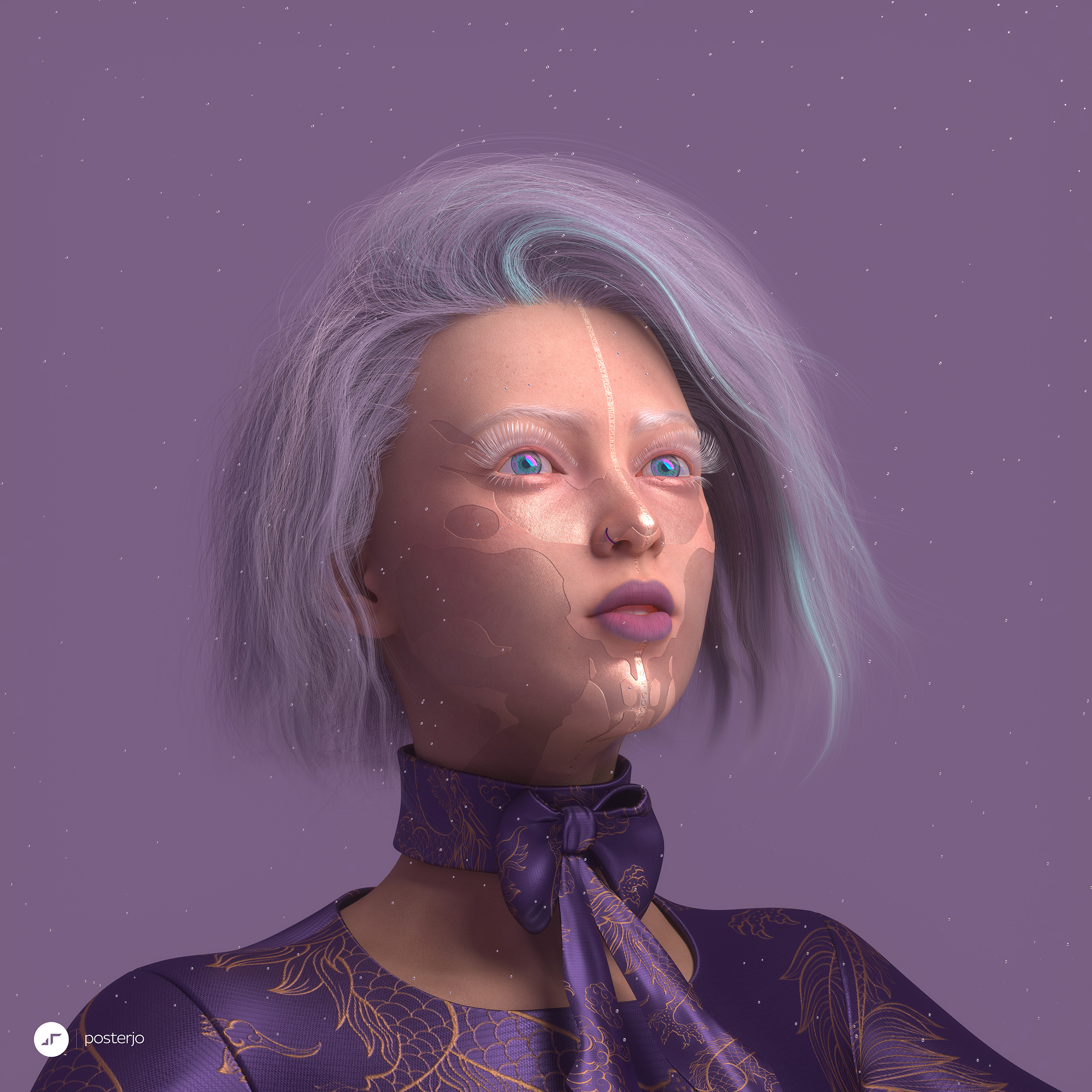 newgen posterjo #159 blender c4d cinema4d colors joan sterjo joansterjo octane portrait poster posterjo