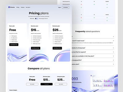 Pricing plans and packages design corporate data design enterprise framer illustration landing page packages price price webpage pricing landing page pricing page pricing plans saas ui uxui visual identity web webflow webpage