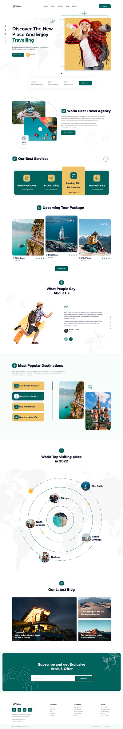 Traveling-Website branding design graphic design illustration logo typography ui ux webflow