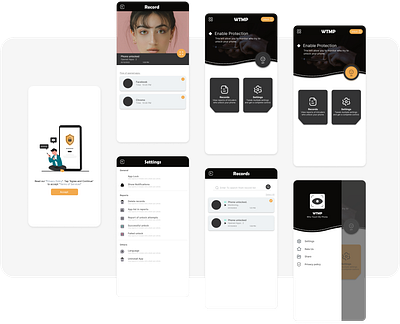 Who Touched my Phone App app app icon branding design flat icons graphic design icon design icons illustration logo lottie mobile app design ui ui design ux