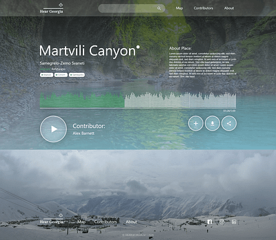 UI/UX Design for Audio collection of Nature noises design landing design ui ux website design