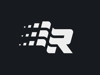 R Logo app aviation digital internet letter logo microelectronics monogram motorsport network pixel r race robotics router running speed sport technology web
