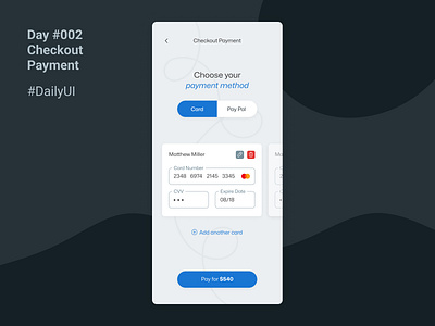 #DailyUI day 002 checkout dailyui payment ui