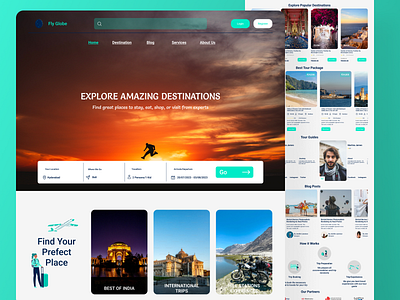 Travel Website UI Design blogs branding design figma guides hotel tips tourist travel travel website ui ui design uiux