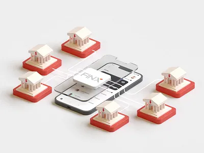 3D Animations for Finx.io 3d 3danimation 3dart animation b3d blender blender3d branding c4d cinema4d colorful design geometric illustration loop motion render set simple uiux