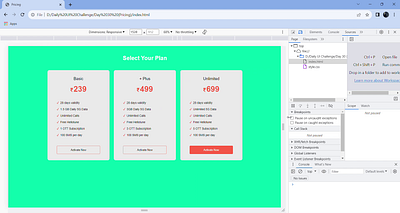 Day 30 (Pricing) css dailyui design html javascript ui web development