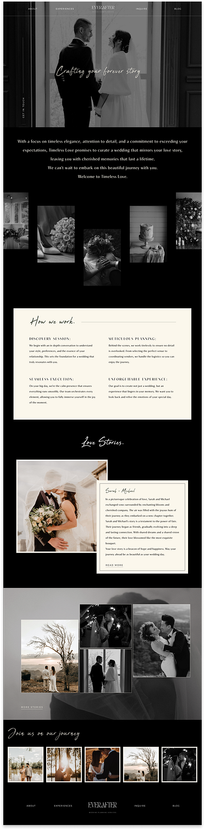 Everafter | Wedding Planning Services branding design figma graphic design showit ui web design weddings