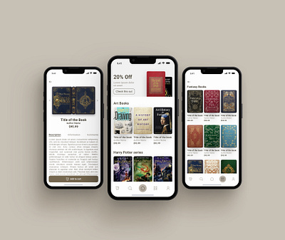 Online Book store App app design ui ux