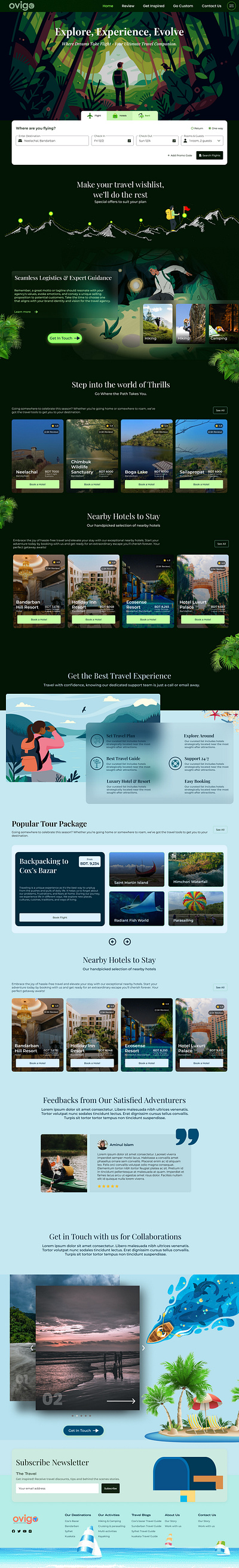 Travel Agency Landing Page UI adventure agency booking design forest green landing page tour travel ui