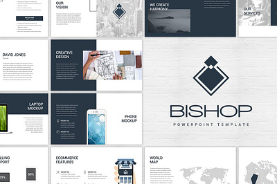 Bishop - PowerPoint Template advertisement analysis business colorful corporate creative deck diagram elegant excel infographic marketing mockup modern niche pitch pptx seo social