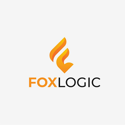 Fox Logic Logo 3d branding graphic design logo