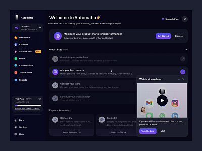 CRM Dashboard UI 🫡 app application branding clean colorful dashboard design design thinking designer figma minimalist nazmi javier saas sidebar ui unspace user friendly ux web webapp